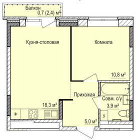 Квартира 38,7 м², 1-комнатная - изображение 1