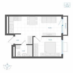 Квартира 35,4 м², 1-комнатная - изображение 1