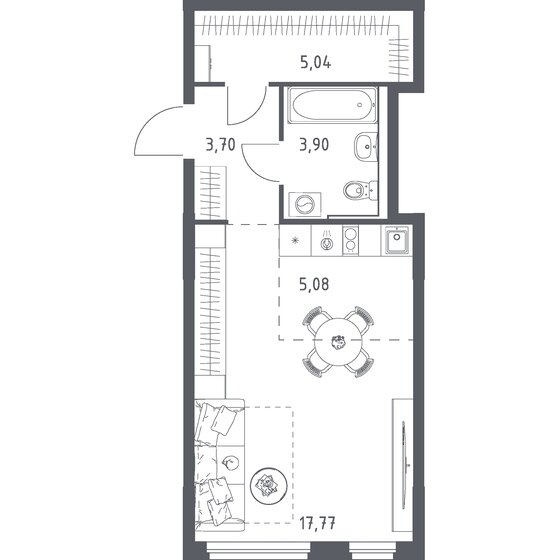 35,5 м², квартира-студия 5 855 850 ₽ - изображение 27