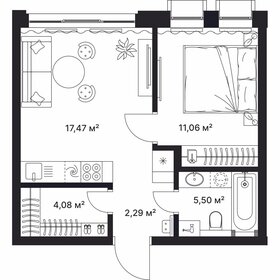 Квартира 40 м², 1-комнатная - изображение 1