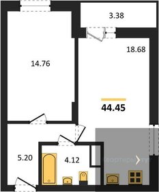 Квартира 44,5 м², 1-комнатная - изображение 1