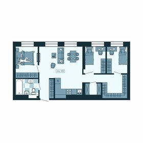 Квартира 66,9 м², 4-комнатная - изображение 1