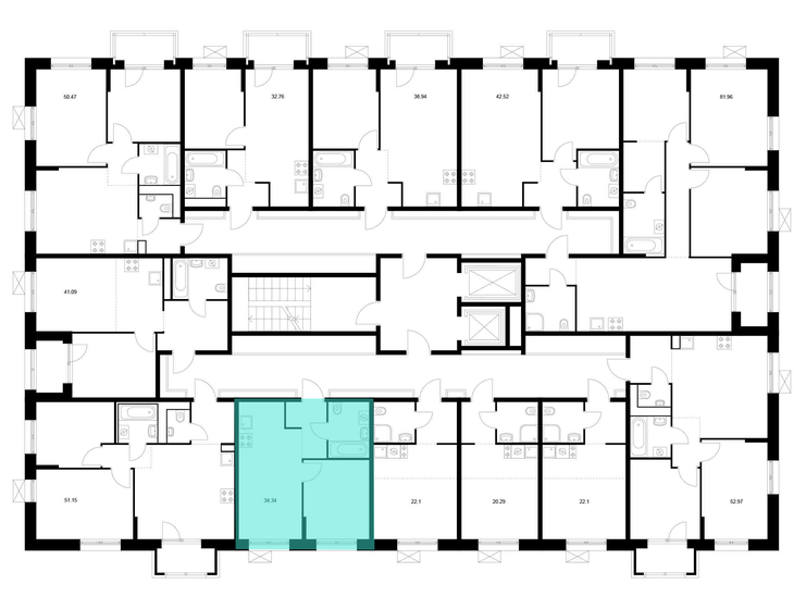 54 м², 1-комнатная квартира 4 950 000 ₽ - изображение 66