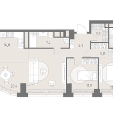 Квартира 93,8 м², 3-комнатная - изображение 3