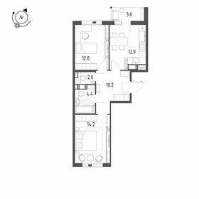 Квартира 58,1 м², 2-комнатная - изображение 1