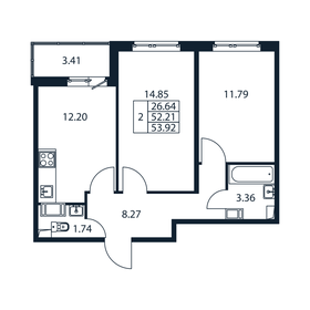Квартира 51,6 м², 2-комнатная - изображение 3