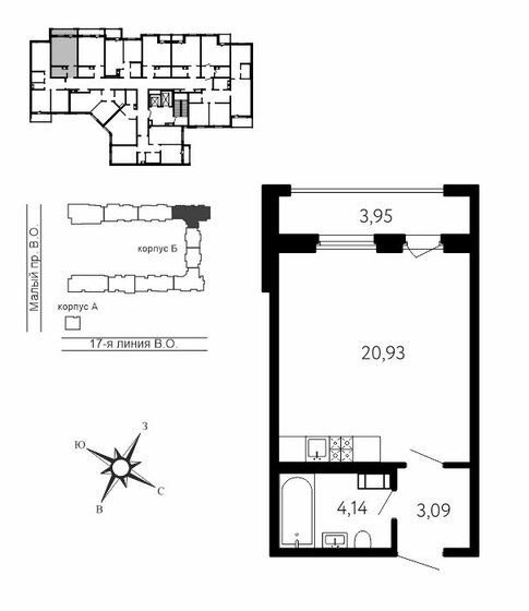 20,9 м², квартира-студия 15 967 600 ₽ - изображение 27