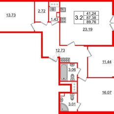 Квартира 87,4 м², 3-комнатная - изображение 3