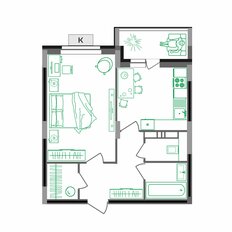 Квартира 40,1 м², 1-комнатная - изображение 2