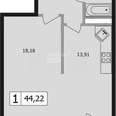 Квартира 44,2 м², 1-комнатная - изображение 1