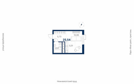 Квартира 25,5 м², студия - изображение 1