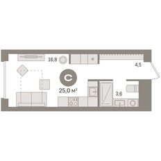 Квартира 25 м², студия - изображение 3