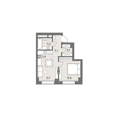 Квартира 41,8 м², 1-комнатная - изображение 2