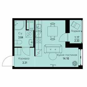 Квартира 22,3 м², студия - изображение 1