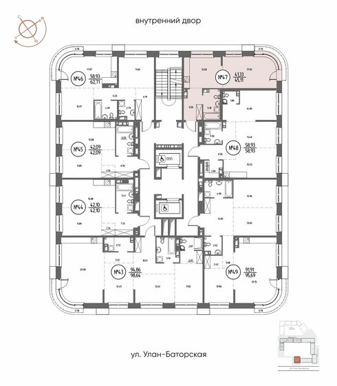 44,6 м², 1-комнатная квартира 9 325 000 ₽ - изображение 44