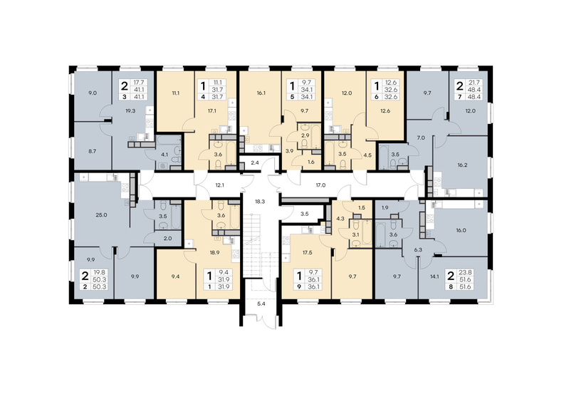 46,6 м², 2-комнатная квартира 4 700 000 ₽ - изображение 93