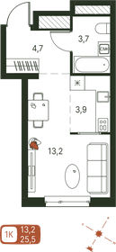Квартира 25,5 м², 1-комнатная - изображение 1