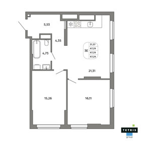 Квартира 67,3 м², 3-комнатная - изображение 1