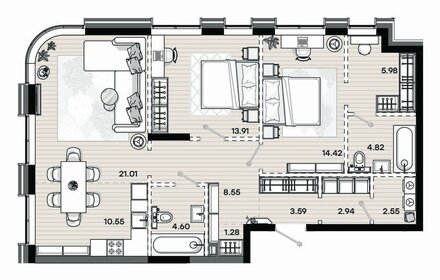 Квартира 94,2 м², 3-комнатная - изображение 2