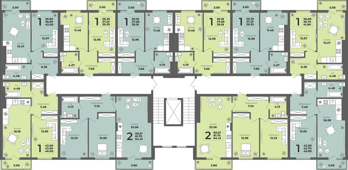 33 м², 1-комнатная квартира 5 500 000 ₽ - изображение 96