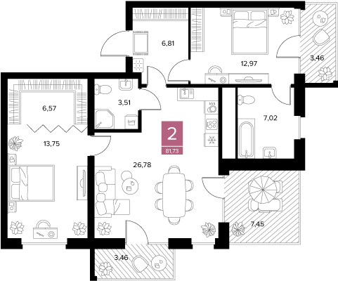 32,4 м², 1-комнатная квартира 4 193 100 ₽ - изображение 99