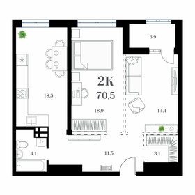 Квартира 72,4 м², 2-комнатная - изображение 1
