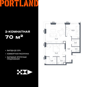 Квартира 70 м², 2-комнатная - изображение 1