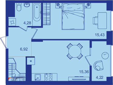 Квартира 45,8 м², 1-комнатная - изображение 1
