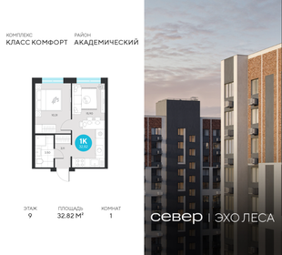 Квартира 32,8 м², 1-комнатная - изображение 1