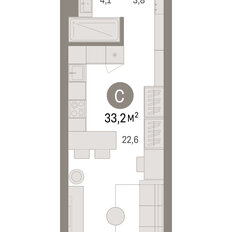 Квартира 33,2 м², студия - изображение 3