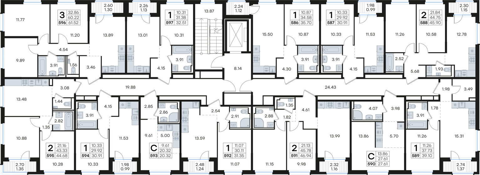 29,3 м², 1-комнатная квартира 3 400 000 ₽ - изображение 74