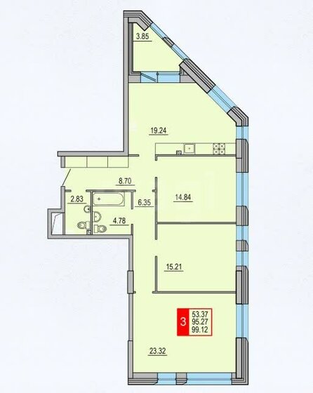 102 м², 3-комнатная квартира 10 900 000 ₽ - изображение 44