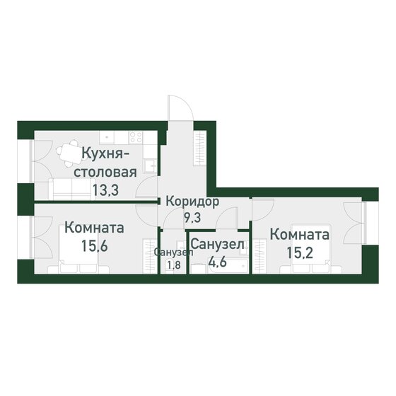 70,2 м², 2-комнатная квартира 11 557 500 ₽ - изображение 21