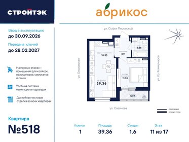 Квартира 39,4 м², 1-комнатная - изображение 1