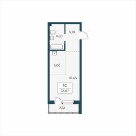 Квартира 33,7 м², студия - изображение 1