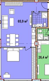 Квартира 65,9 м², 1-комнатные - изображение 1