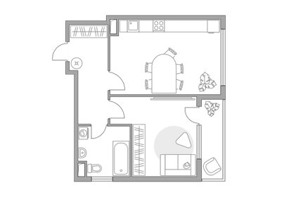Квартира 42,6 м², 1-комнатная - изображение 1
