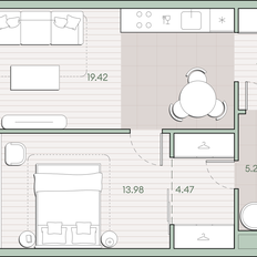 Квартира 47,5 м², 1-комнатная - изображение 2