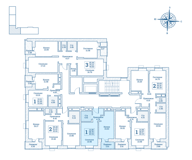 38,5 м², 1-комнатная квартира 6 646 425 ₽ - изображение 40