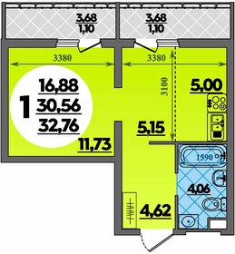 Квартира 32,8 м², студия - изображение 1