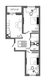 Квартира 65,8 м², 2-комнатная - изображение 1