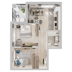 Квартира 51 м², 2-комнатная - изображение 2