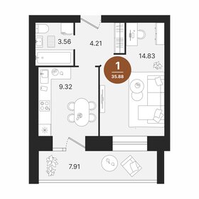 Квартира 35,9 м², 1-комнатная - изображение 1