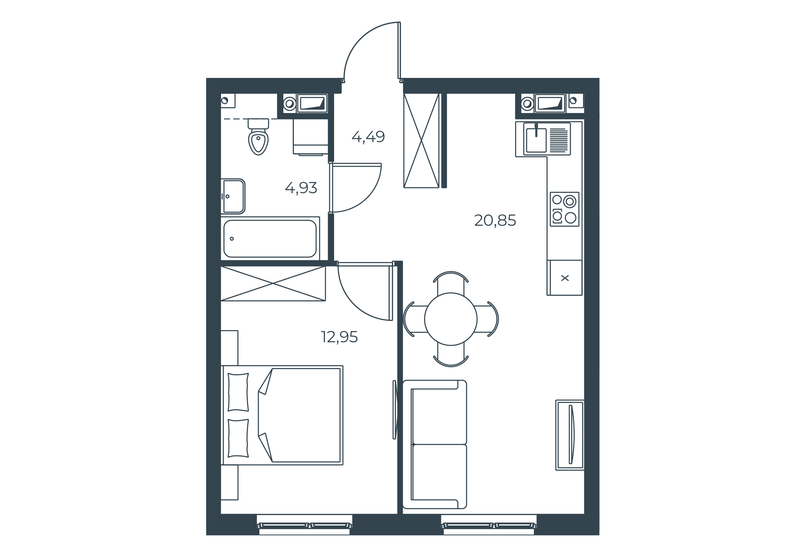 43,2 м², 1-комнатная квартира 6 770 000 ₽ - изображение 7