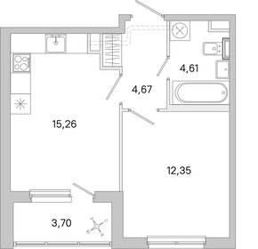 Квартира 38,7 м², 1-комнатная - изображение 1