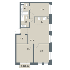 Квартира 82,4 м², 4-комнатная - изображение 4