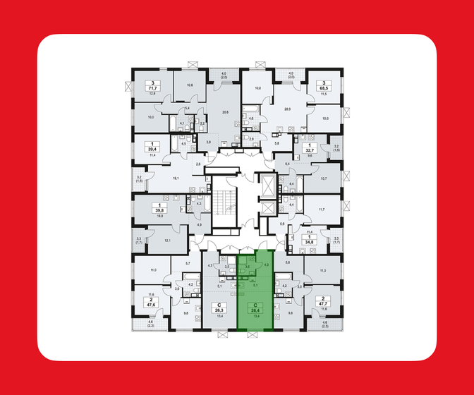 23,9 м², квартира-студия 5 300 206 ₽ - изображение 43