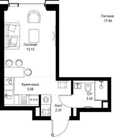 Квартира 24,5 м², студия - изображение 2