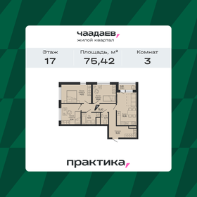 Квартира 75,4 м², 3-комнатная - изображение 1