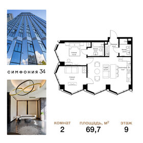 Квартира 69,7 м², 2-комнатная - изображение 1